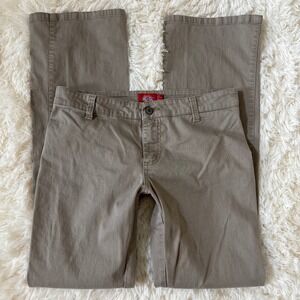 Dickies Khaki Tan Low Rise Flare Leg Workwear Pants Size 7 Y2K Slim Fit
